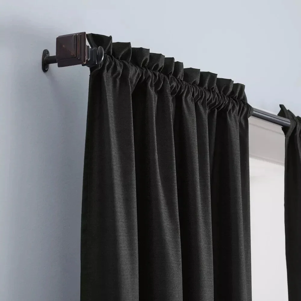 2 pc Blackout Braxton Thermaback Window Curtain Panel - Eclipse - Black‎